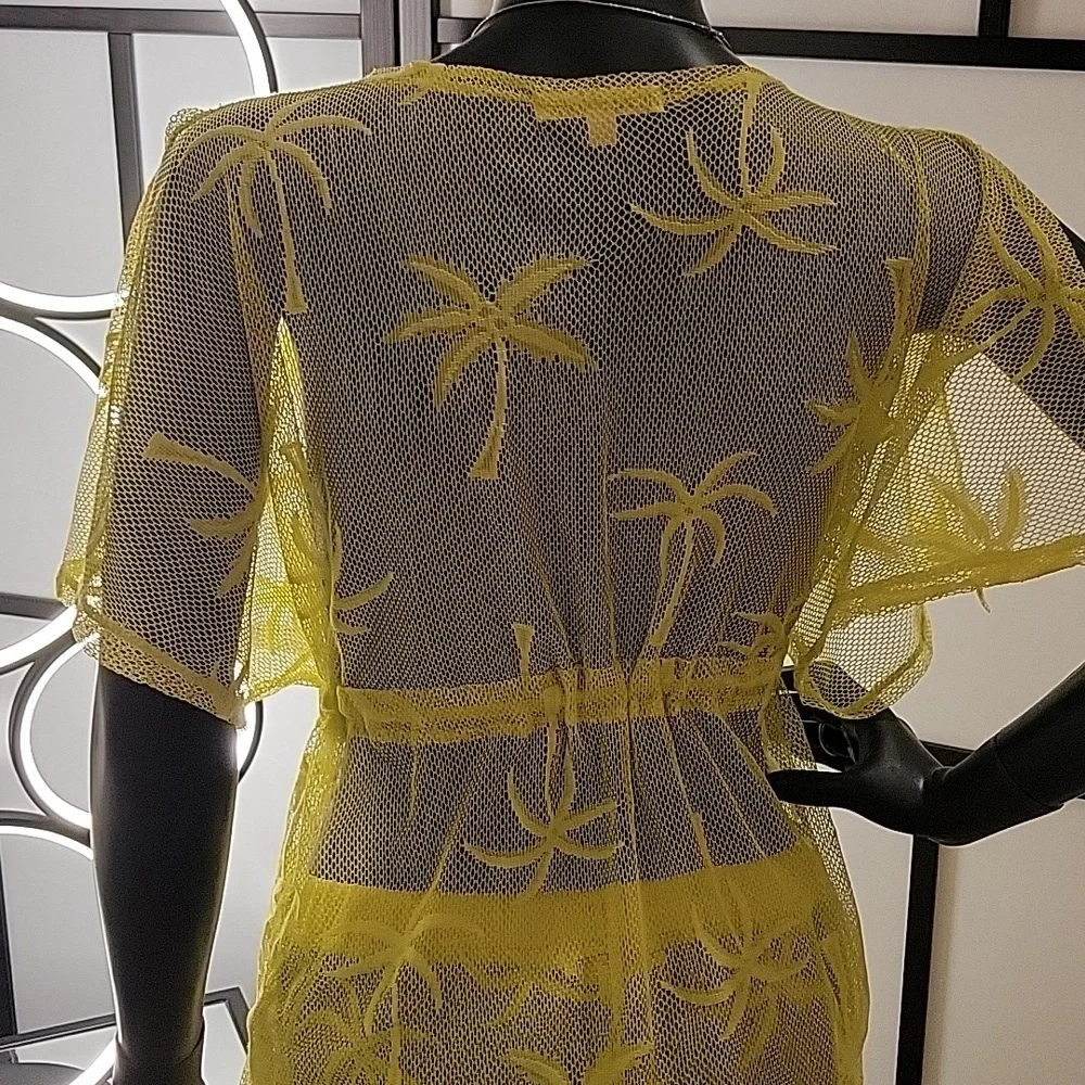 MIKEN Swim | 2-piece | Mesh Swimsuit Coverup | Sz. S | Mustard | NWOT + Swim top - Picture 9 of 17